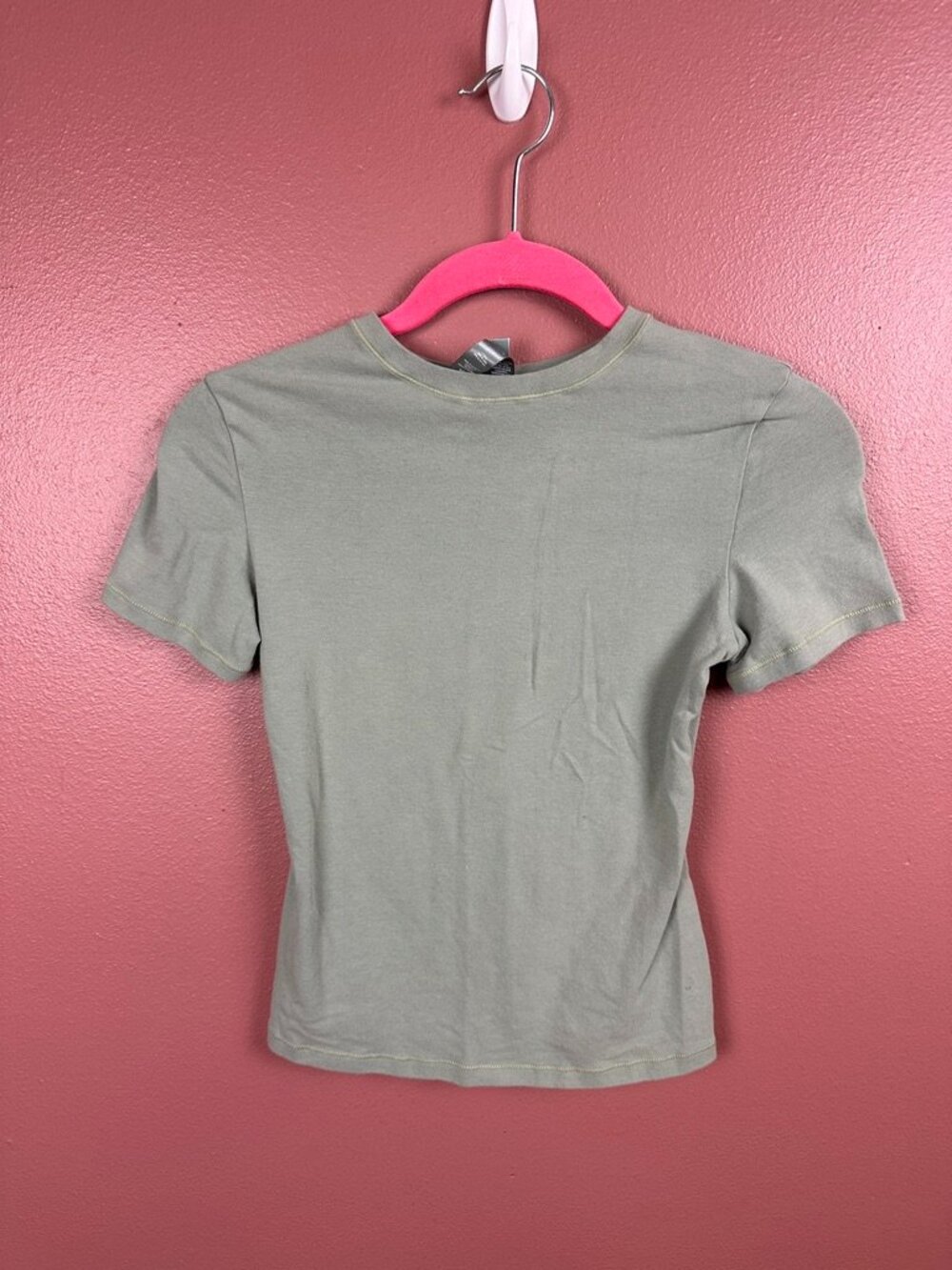 Skims Cotton Jersey T-Shirt in Mineral Green Size Small
